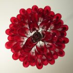 Red Glass Murano Petals Chandelier - Image 8