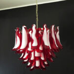 Red Glass Murano Petals Chandelier - Image 18
