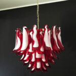 Red Glass Murano Petals Chandelier - Image 2