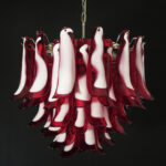 Red Glass Murano Petals Chandelier - Image 5