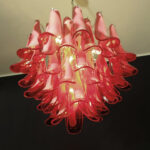Red Glass Murano Petals Chandelier - Image 19