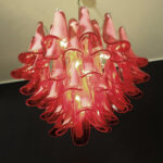 Red Glass Murano Petals Chandelier - Image 6
