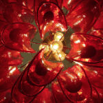 Red Glass Murano Petals Chandelier - Image 4