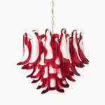 Red Glass Murano Petals Chandelier - Image 17