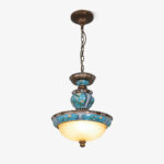 Retro Floral Resin Pendant Light - Image 16