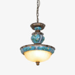 Retro Floral Resin Pendant Light - Image 17