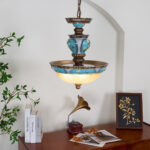 Retro Floral Resin Pendant Light - Image 11