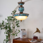 Retro Floral Resin Pendant Light - Image 12