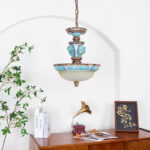 Retro Floral Resin Pendant Light - Image 9