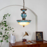Retro Floral Resin Pendant Light - Image 2