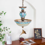 Retro Floral Resin Pendant Light - Image 10