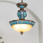 Retro Floral Resin Pendant Light - Image 19