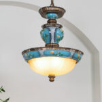 Retro Floral Resin Pendant Light - Image 3
