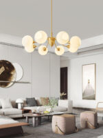 Ribbed Glass Ball Chandelier - Image 11