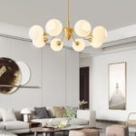 Ribbed Glass Ball Chandelier - Image 13