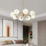 Ribbed Glass Ball Chandelier - Image 14