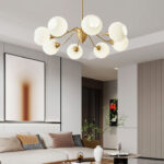 Ribbed Glass Ball Chandelier - Image 20