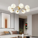 Ribbed Glass Ball Chandelier - Image 2