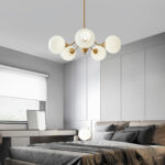 Ribbed Glass Ball Chandelier - Image 5