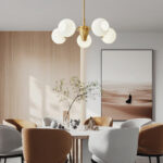 Ribbed Glass Ball Chandelier - Image 3