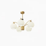 Ribbed Glass Gold Chandelier - Image 20