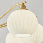 Ribbed Glass Gold Chandelier - Image 8