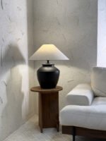 Rustic Black Ceramic Table Lamp - Image 15