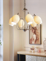 Ceramic Ribbed Chandelier - Image 4