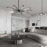 Sputnik Brass Chandelier - Image 5