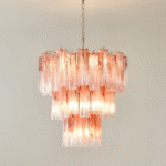 Pink Glass Tubes Chandelier - Image 4