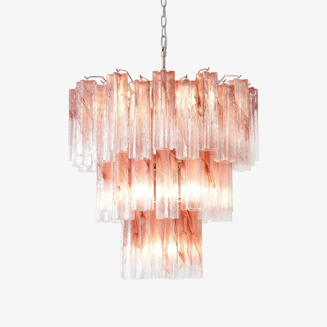 Starlight_Rose_Chandelier__2-839135.jpg Pink Glass Tubes Chandelier - Image 1