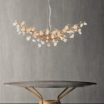 Stone Crystal Brass Chandelier - Image 3