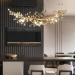 Stone Crystal Brass Chandelier - Image 16