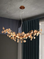 Stone Crystal Brass Chandelier - Image 18
