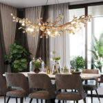 Stone Crystal Brass Chandelier - Image 6
