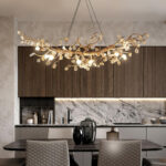 Stone Crystal Brass Chandelier - Image 4