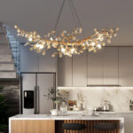 Stone Crystal Brass Chandelier - Image 2