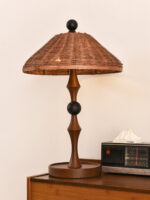 Striped Rattan Shade Table Lamp - Image 11