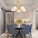 Striped Glass Bowl Chandelier - Image 4