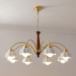 Swedish Modern Brass Chandelier - Image 7