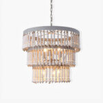 Three Tiered Wood Beaded Chandelier - Image 13