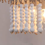 Three Tiered Wood Beaded Chandelier - Image 12