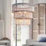 Three Tiered Wood Beaded Chandelier - Image 14