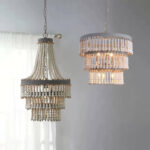 Three Tiered Wood Beaded Chandelier - Image 18