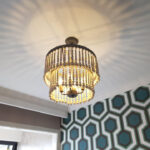 Three Tiered Wood Beaded Chandelier - Image 19