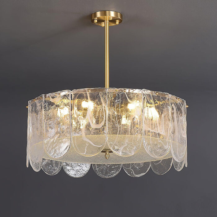 Traditional Classic Metal Glass Chandelier - Image 12