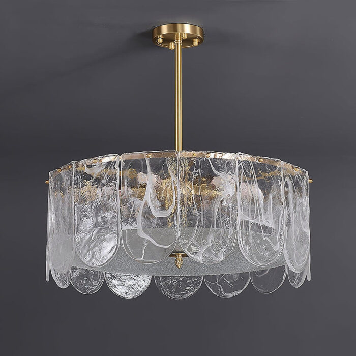 Traditional Classic Metal Glass Chandelier - Image 13