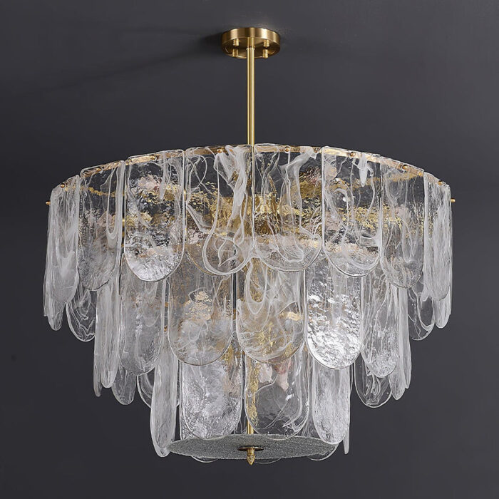 Traditional Classic Metal Glass Chandelier - Image 17