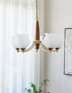 Tulips Glass Wood Chandelier - Image 8