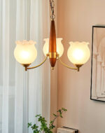 Tulips Glass Wood Chandelier - Image 3